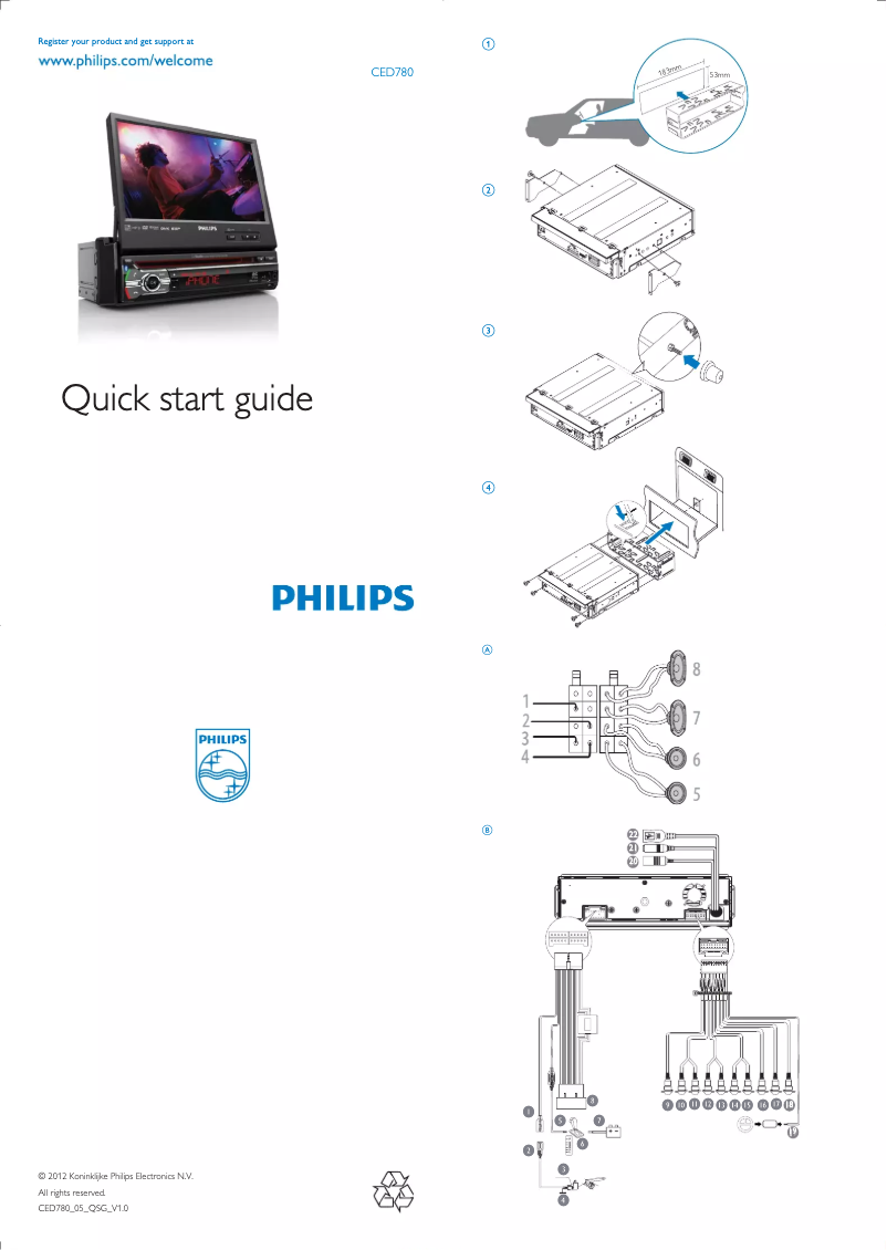 Page n°1 - Guide de démarrage rapide Philips CarStudio CED780