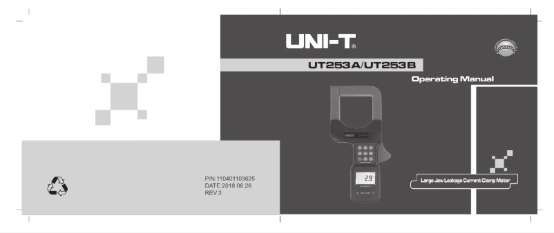Page 1 de la notice Manuel utilisateur Uni-T UT253B