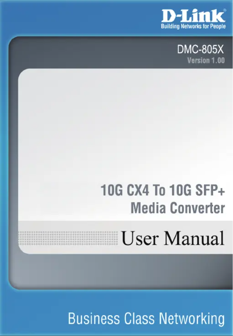 Page 1 de la notice Manuel utilisateur D-Link DMC-805X