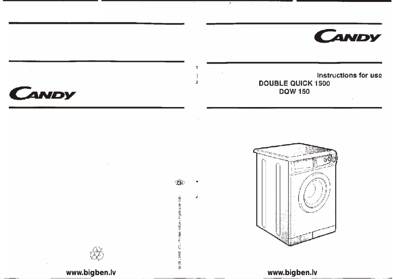 Page 1 de la notice Manuel utilisateur Candy DQ 1500
