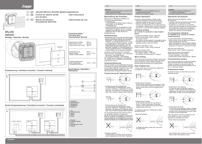 Image de la première page du manuel de l'appareil WUJ40