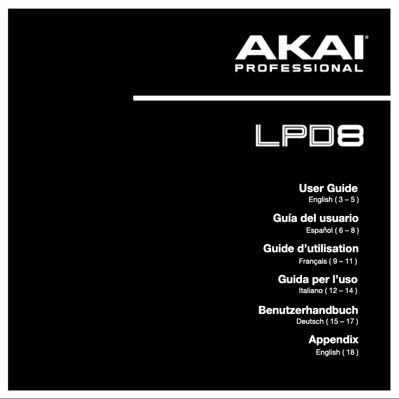 Page n°1 - Manuel utilisateur AKAI LPD8