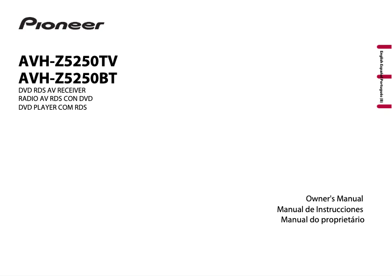 Image de la première page du manuel de l'appareil AVH-Z5250BT