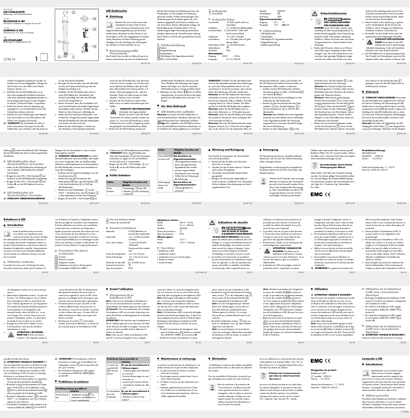 Page 1 de la notice Manuel utilisateur Powerfix Z29618