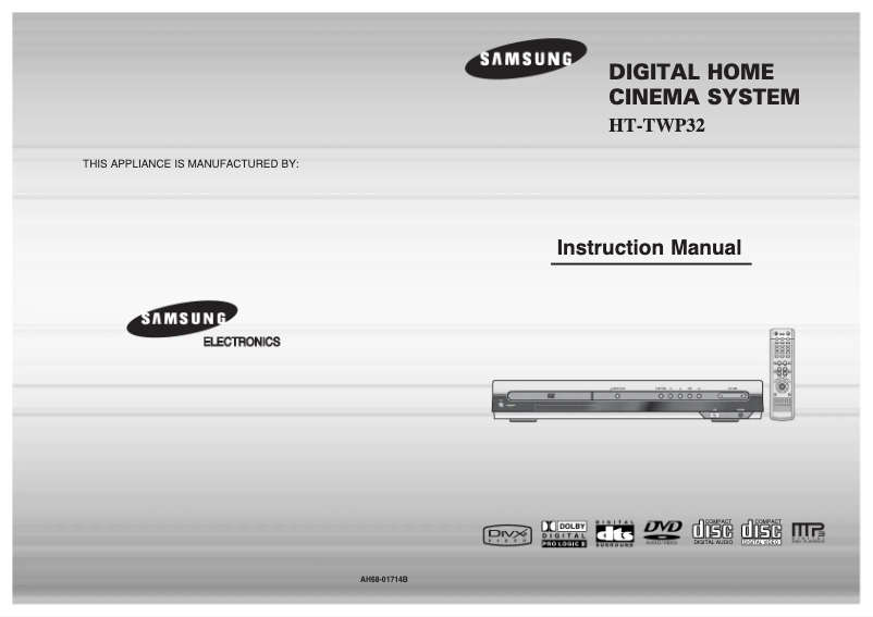 Page 1 de la notice Manuel utilisateur Samsung HT-TWP32