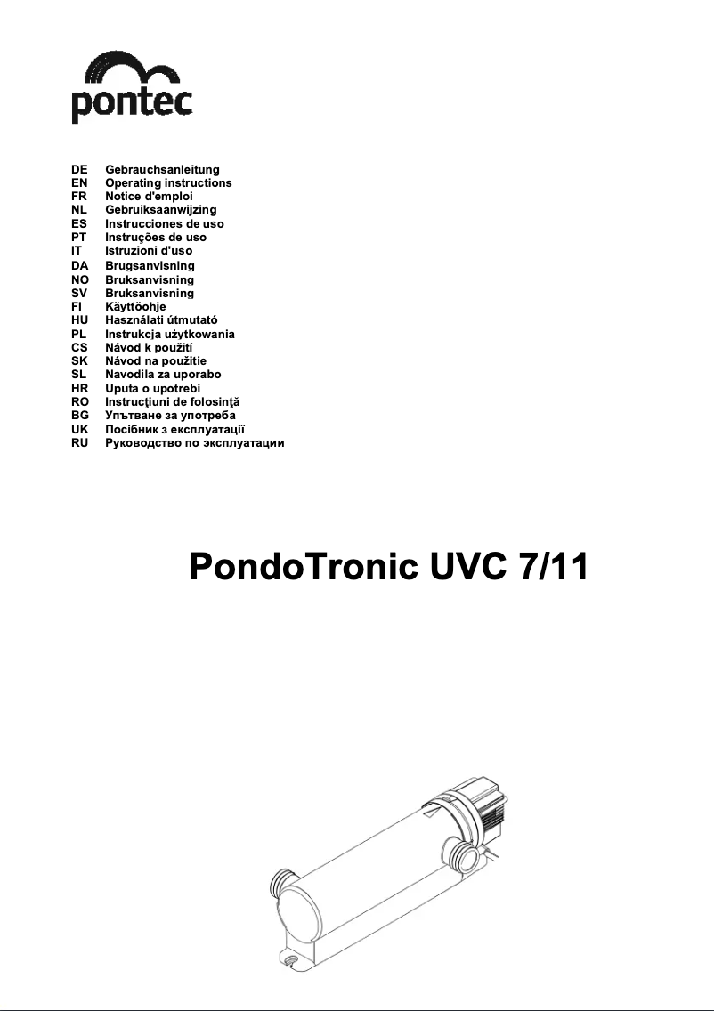 Page 1 de la notice Manuel utilisateur Pontec PondoTronic UVC 7
