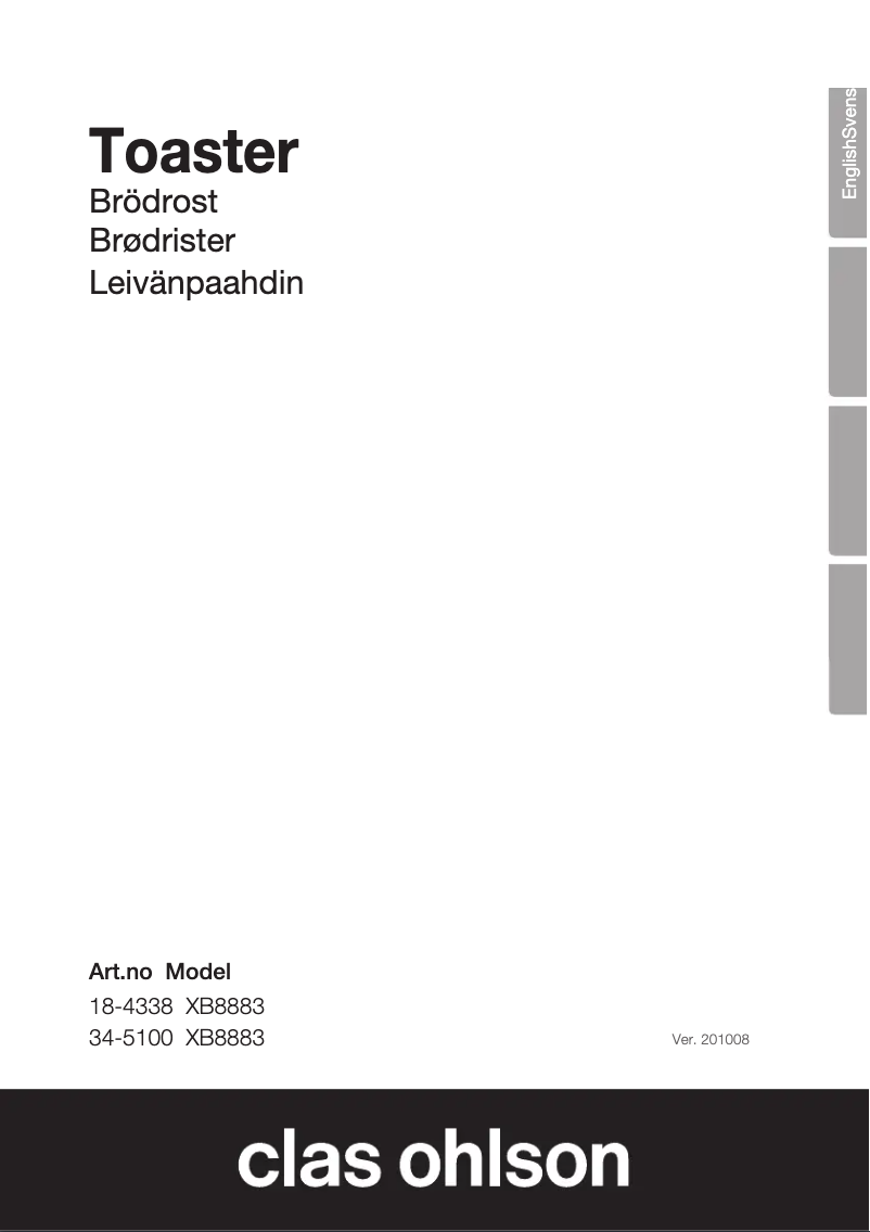 Image de la première page du manuel de l'appareil XB8883