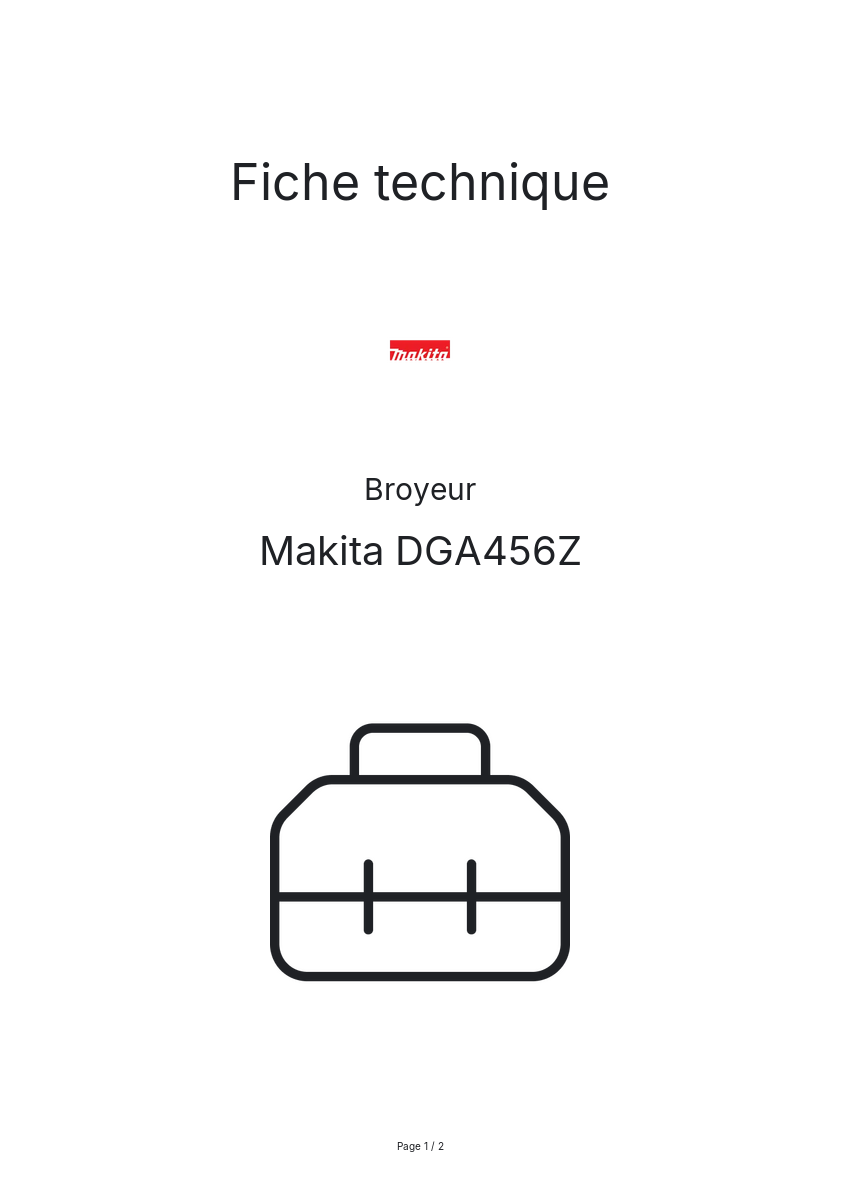 Image de la première page du manuel de l'appareil DGA456Z