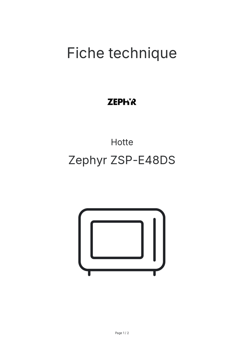 Image de la première page du manuel de l'appareil ZSP-E48DS