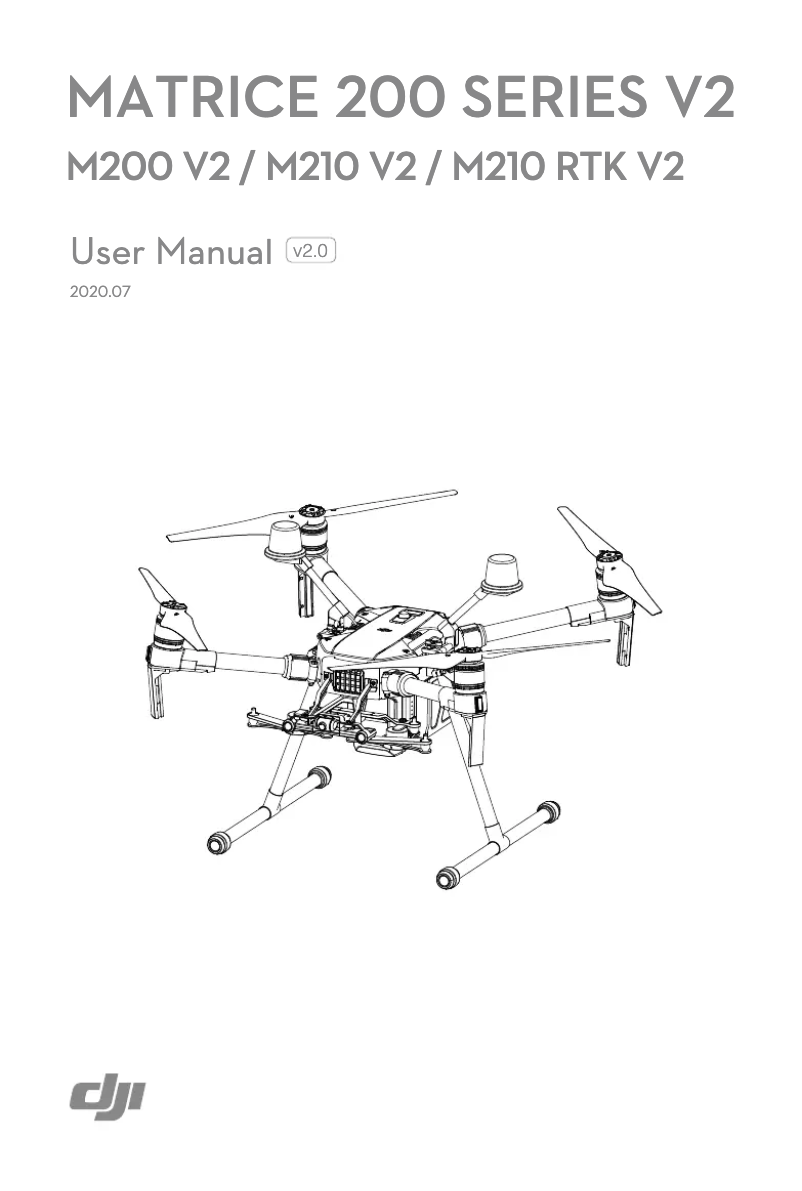 Image de la première page du manuel de l'appareil Matrice 210 RTK V2