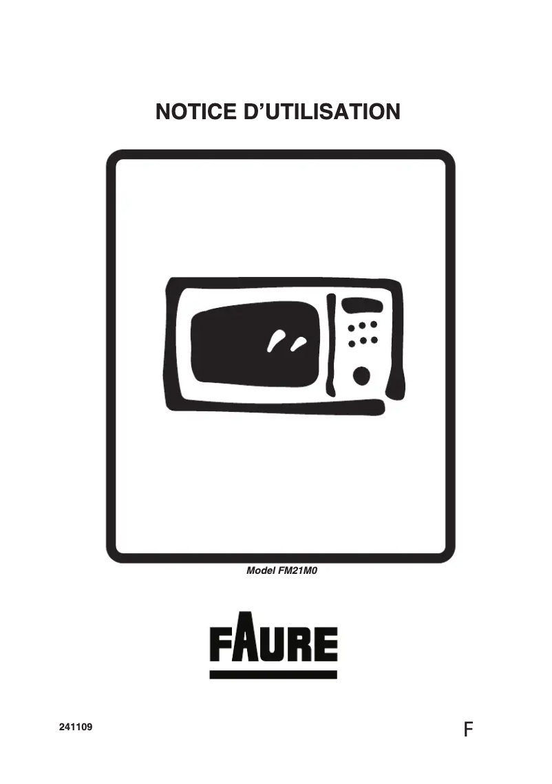 Page n°1 - Manuel utilisateur Faure FM21M0