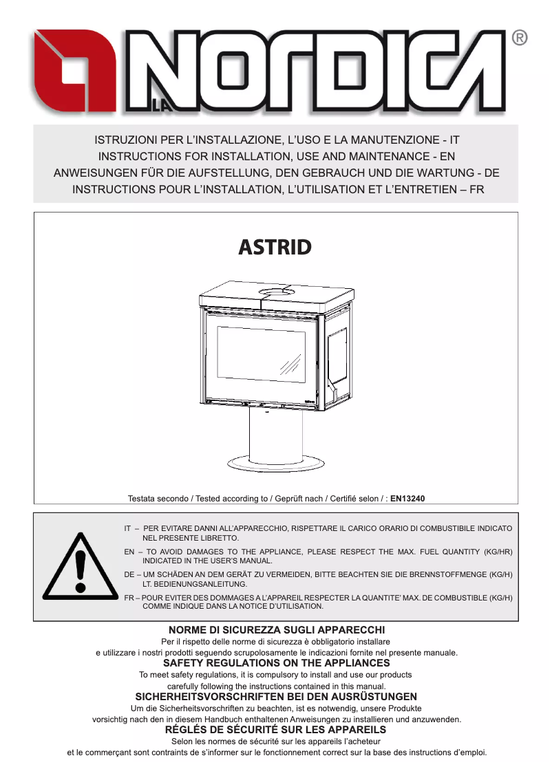 Page n°1 - Manuel utilisateur La Nordica Astrid
