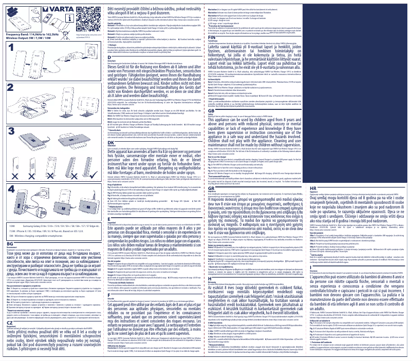 Page 1 de la notice Manuel utilisateur Varta Fast Wireless Charger 57912