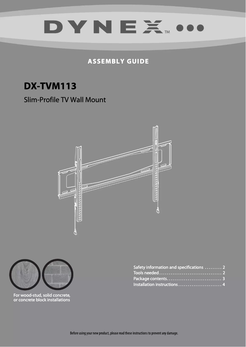 Image de la première page du manuel de l'appareil DX-TVM113