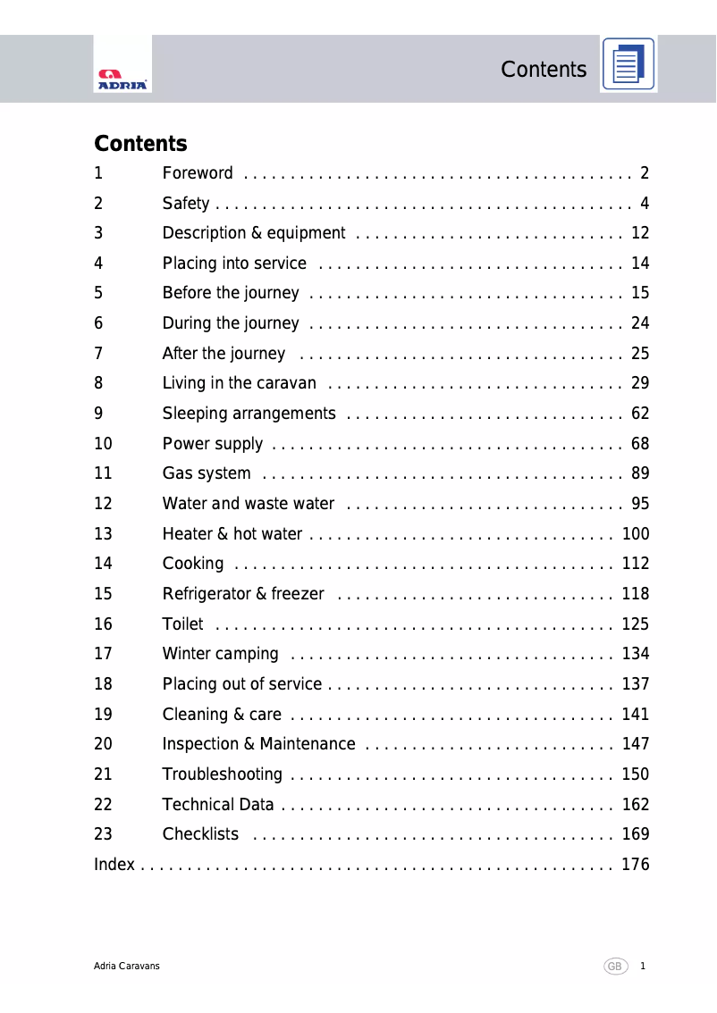 First page image of the manual for Adora 542 DL (2012)