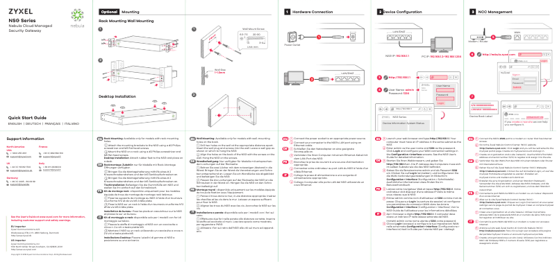 Page 1 de la notice Manuel utilisateur ZyXEL NSG200