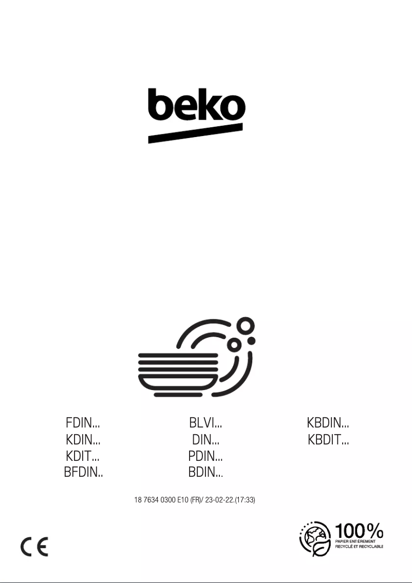 Page 1 de la notice Manuel utilisateur Beko BLVI66F