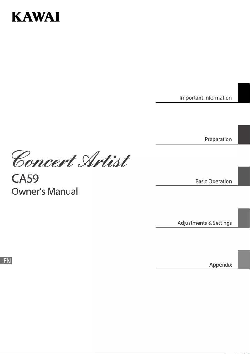 Image de la première page du manuel de l'appareil Concert Artist CA59