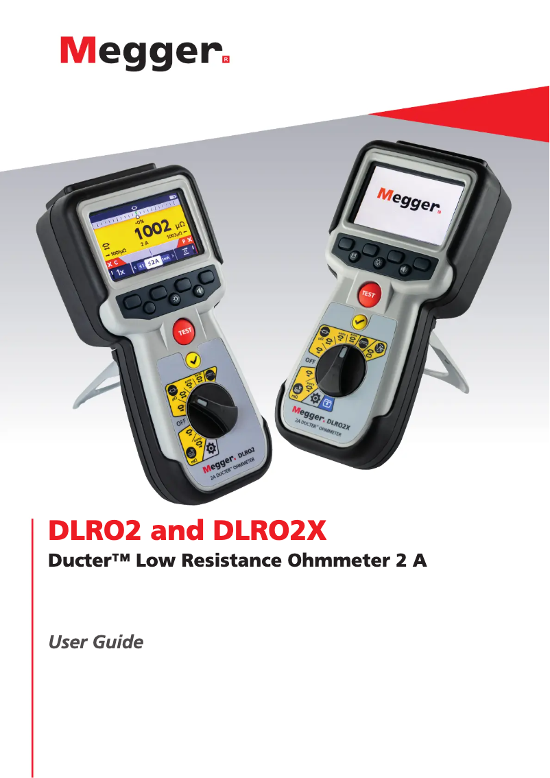 Page 1 de la notice Manuel utilisateur Megger DLRO2X