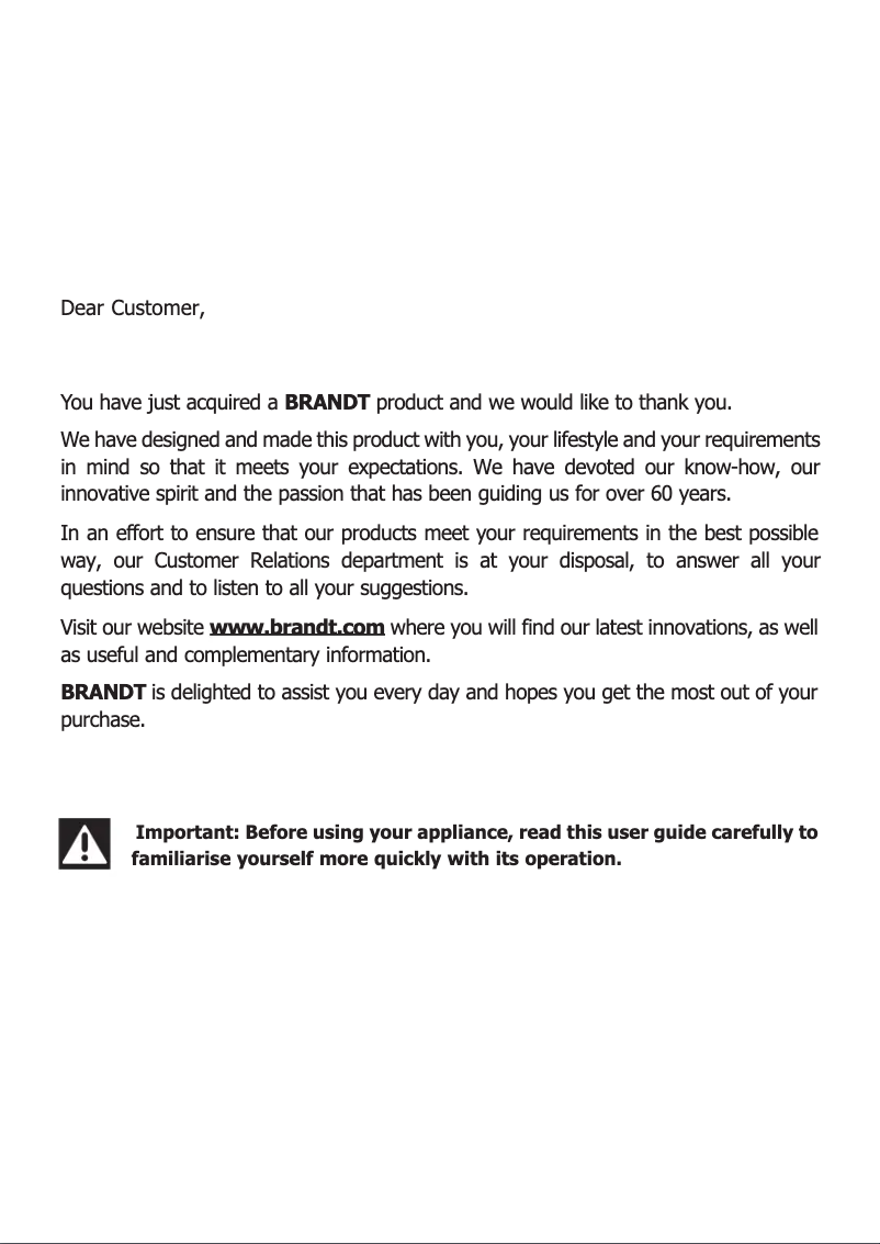 Página 1 del manual Manual de usuario Brandt BXE6532X