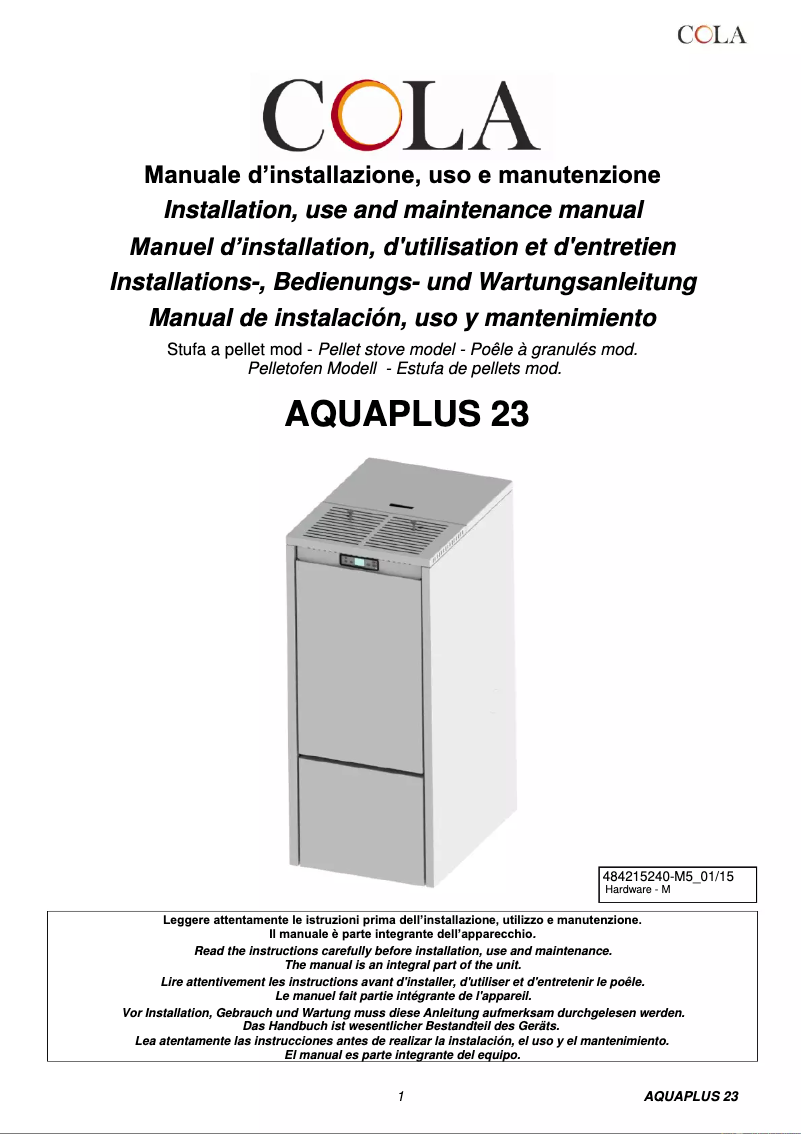 Image de la première page du manuel de l'appareil Aqua Plus 23