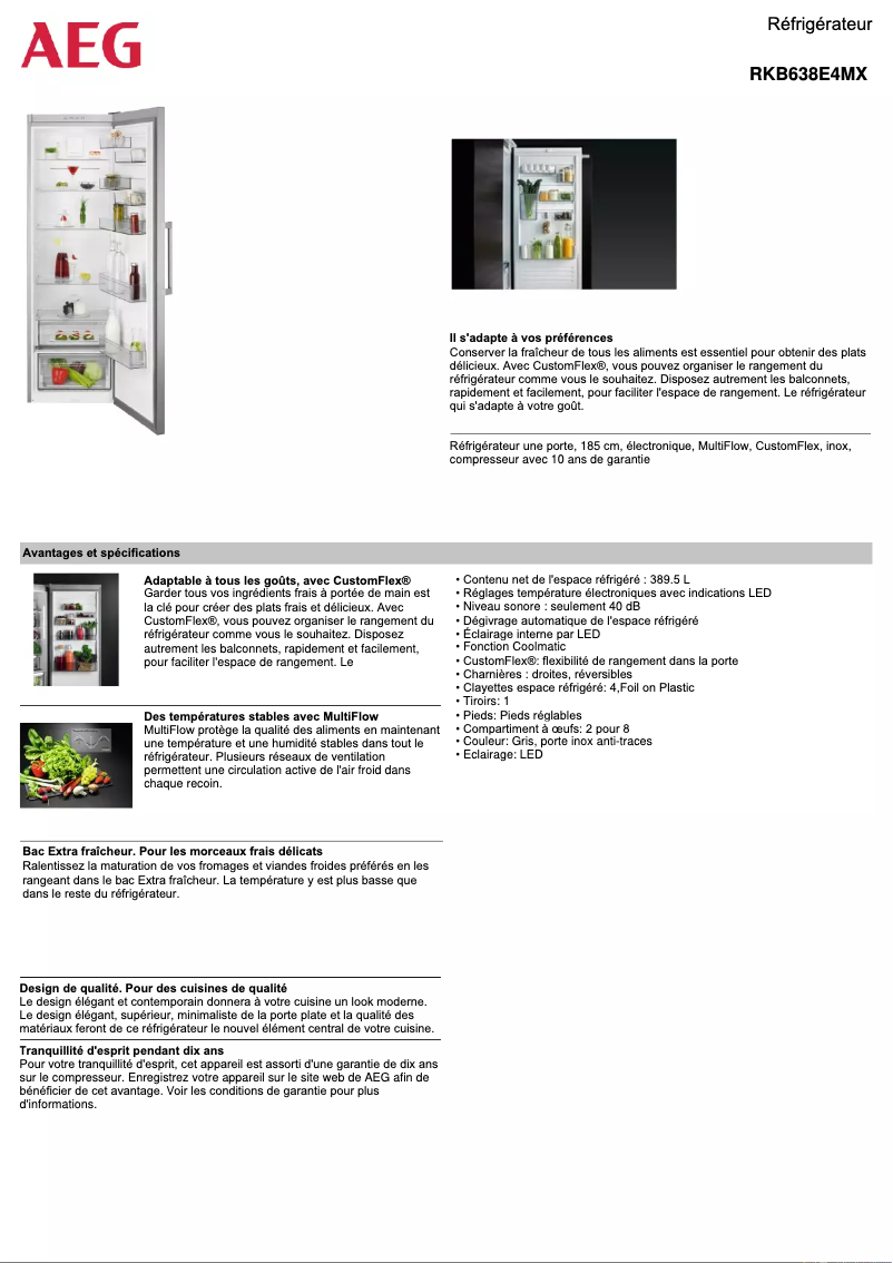 Página 1 del manual Ficha técnica AEG RKB638E4MX