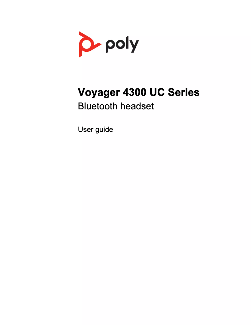 Page 1 de la notice Manuel utilisateur Polycom Voyager 4320