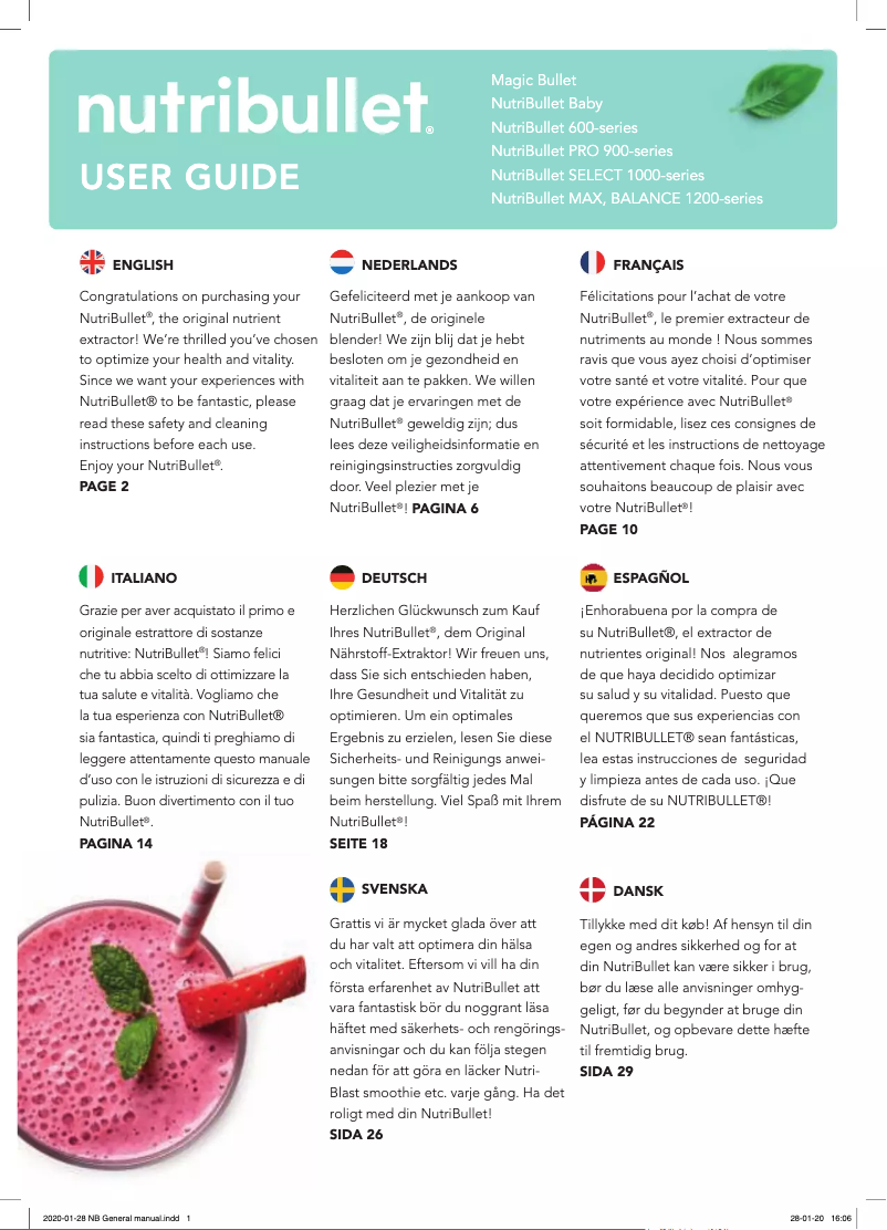 Image de la première page du manuel de l'appareil Magic Bullet