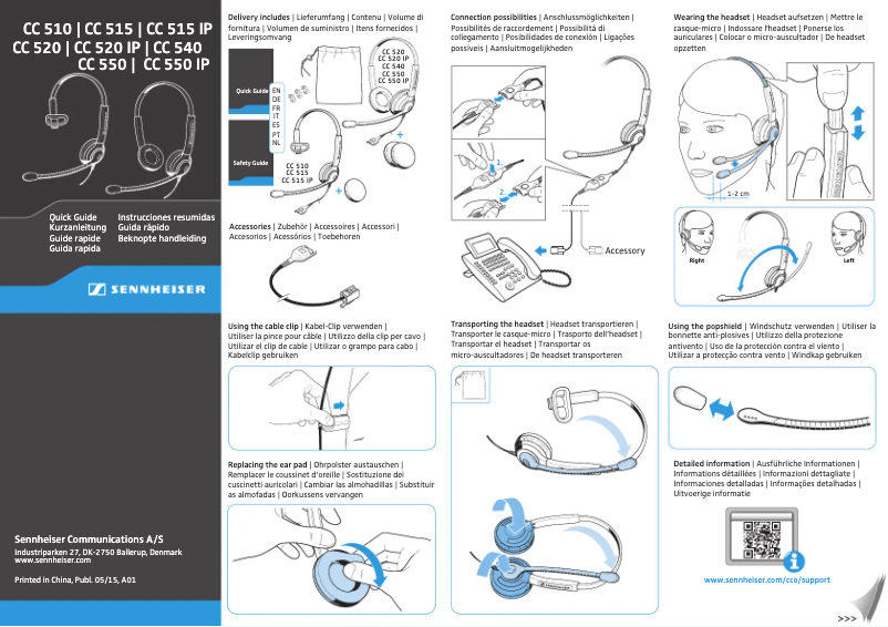 Page 1 de la notice Manuel utilisateur Sennheiser CC 510
