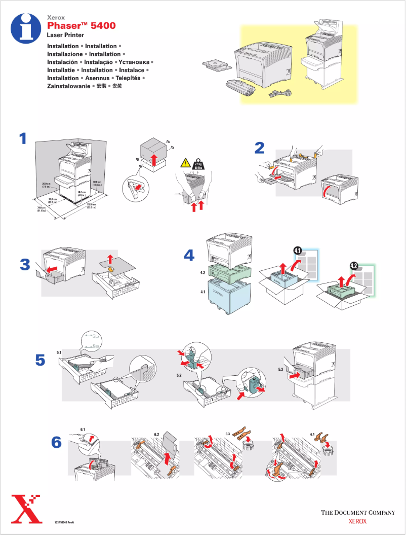 Image de la première page du manuel de l'appareil Phaser 5400