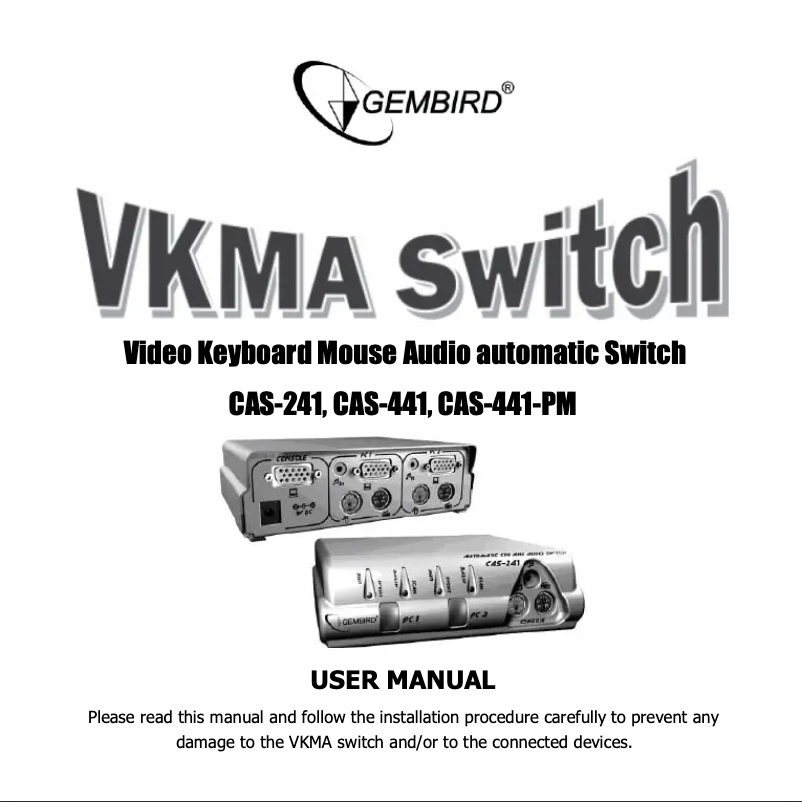 Page 1 de la notice Manuel utilisateur Gembird CAS-241