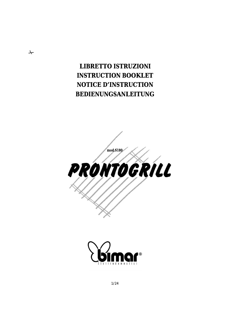 Image de la première page du manuel de l'appareil Prontogrill