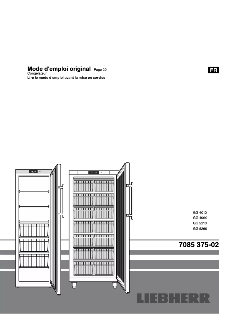 Page n°1 - Manuel utilisateur Liebherr GG 5210 ProfiLine