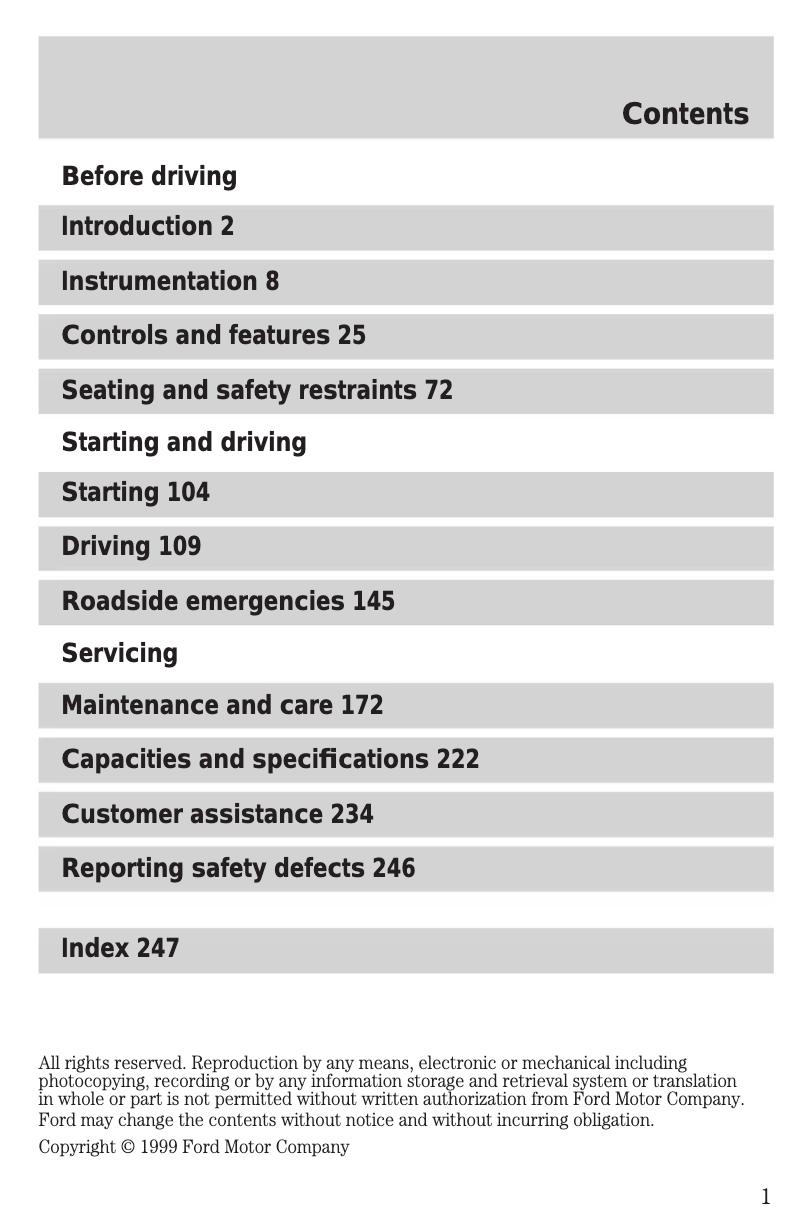 Page n°1 - Manuel utilisateur Ford F-550 (2000)