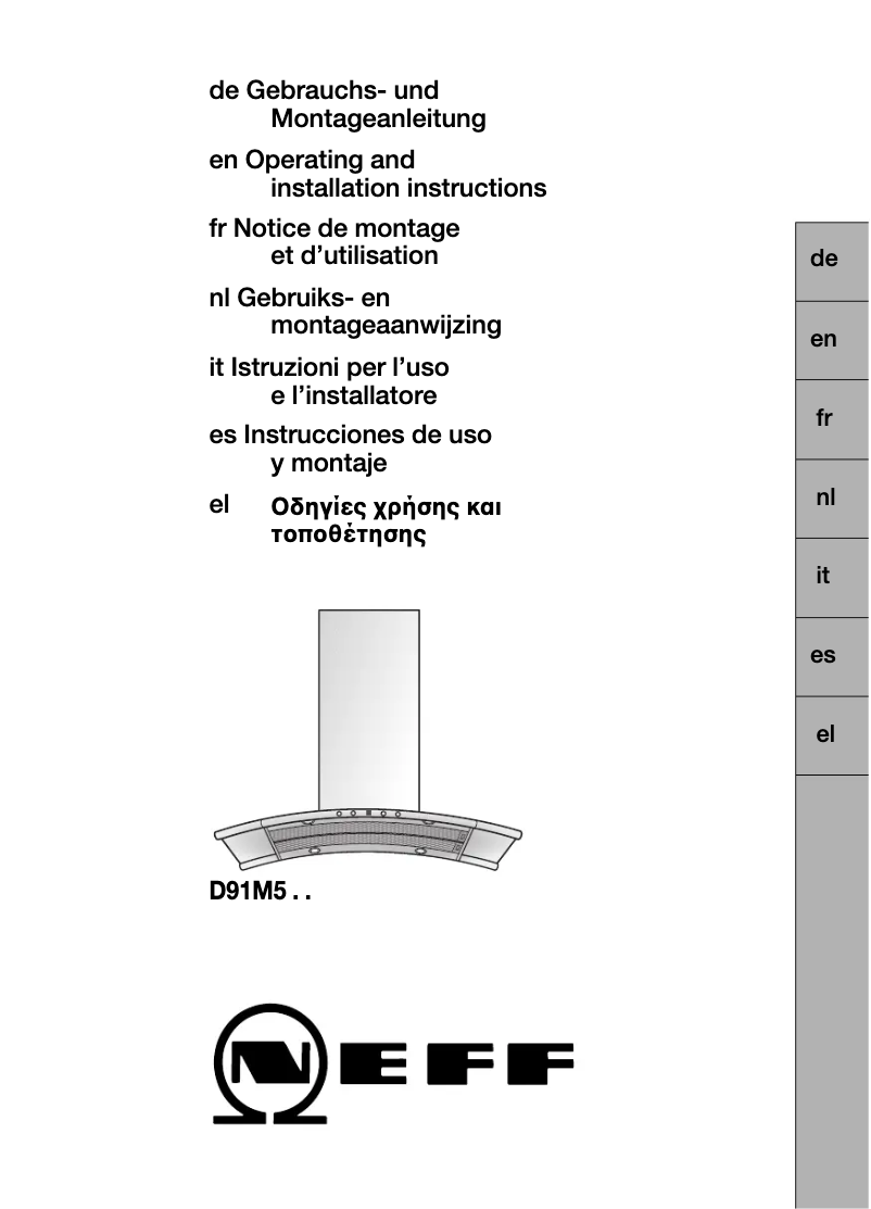Page 1 de la notice Manuel utilisateur Neff D91M5NO