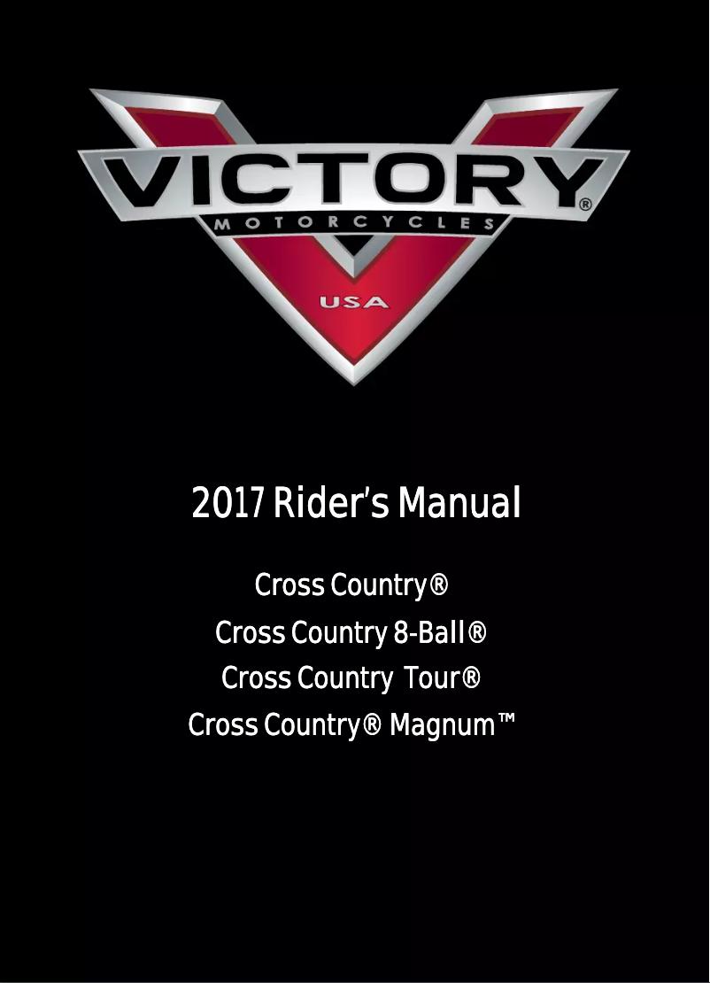 Page n°1 - Manuel utilisateur Victory Cross Country Tour (2017)