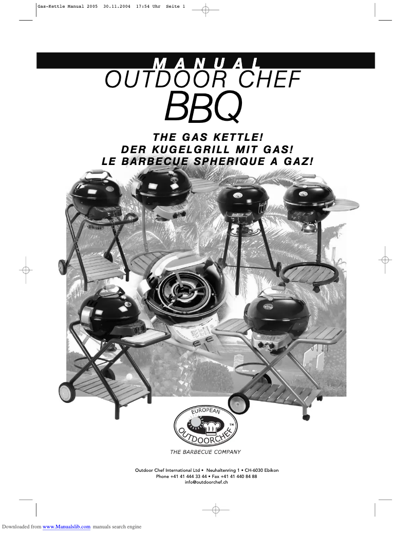 Page 1 de la notice Manuel utilisateur Outdoorchef Milano