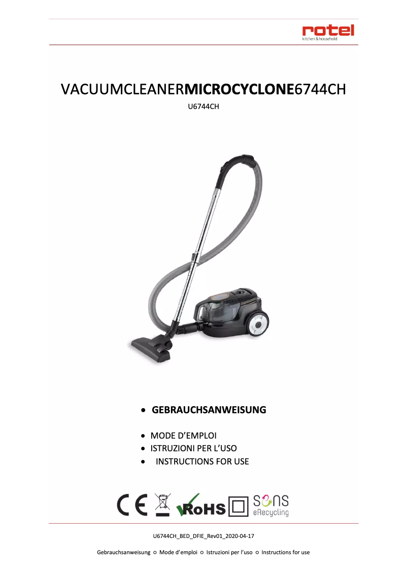 Page n°1 - Manuel utilisateur Rotel U6744CH