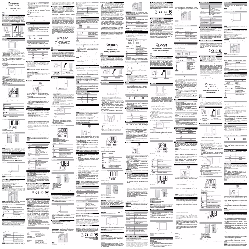 Page 1 de la notice Manuel utilisateur Oregon Scientific BAR 368P