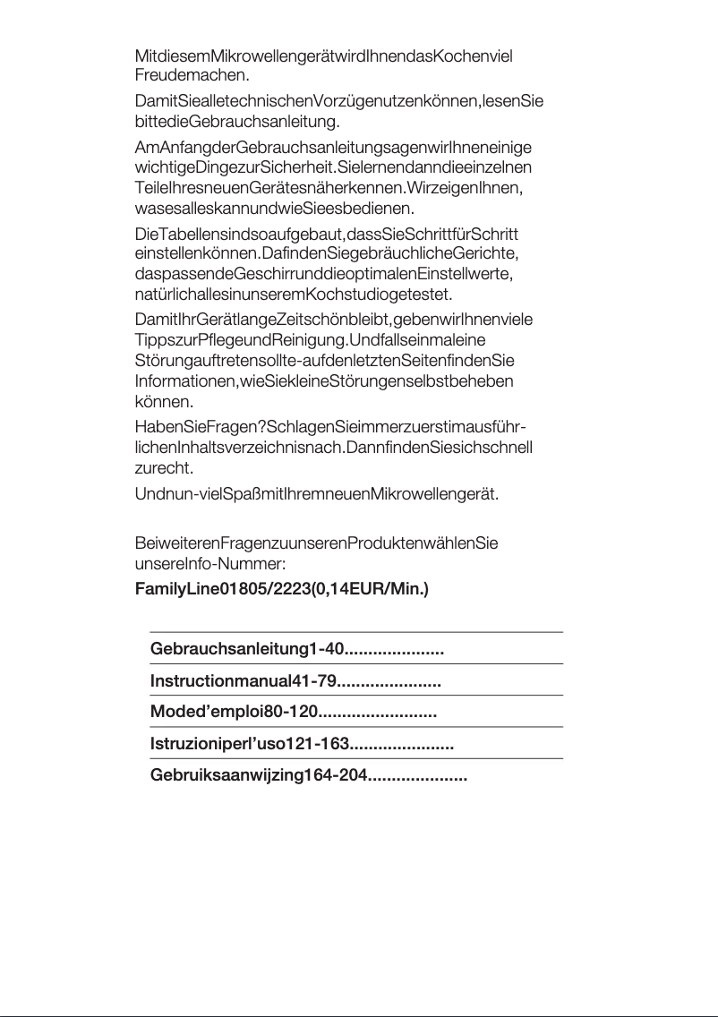 Page 1 de la notice Manuel utilisateur Siemens HF17565
