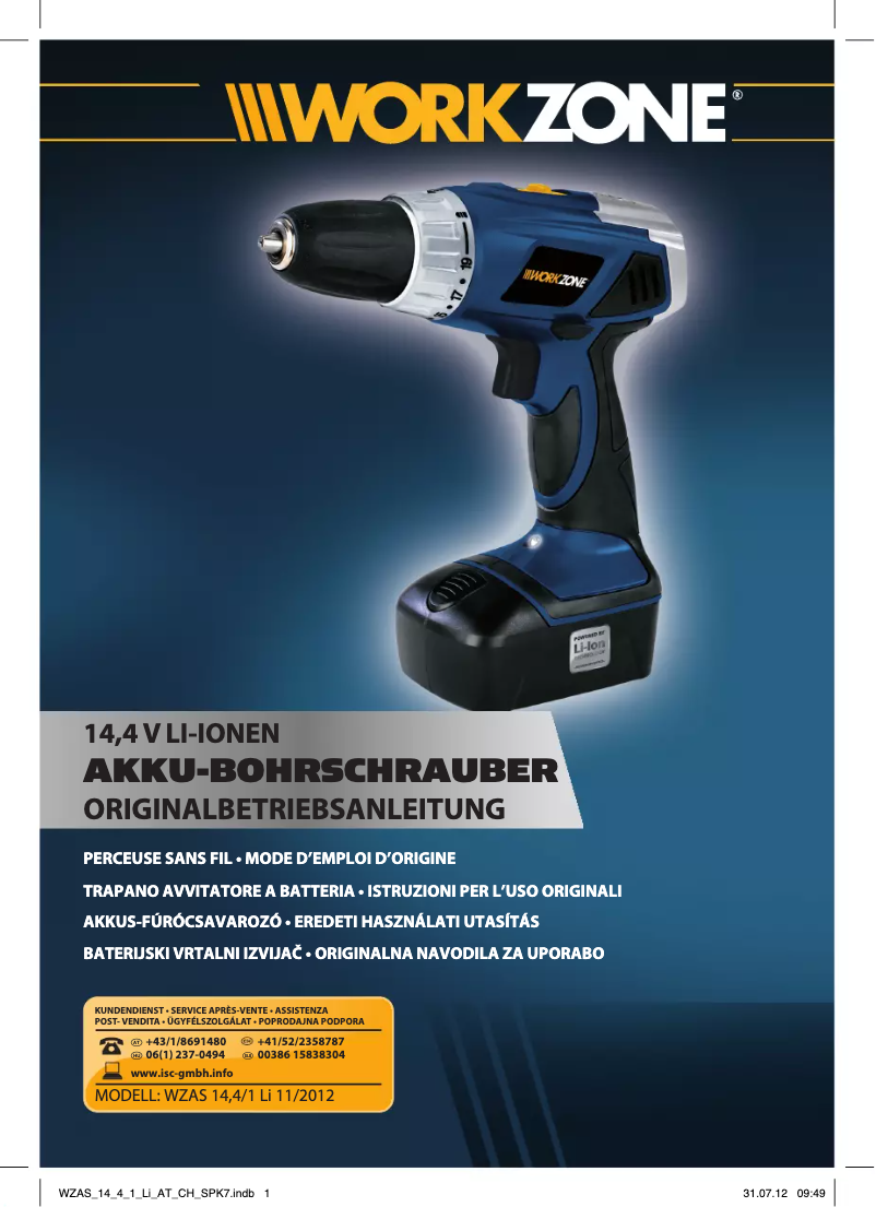 Page n°1 - Manuel utilisateur Workzone WZAS 144/1