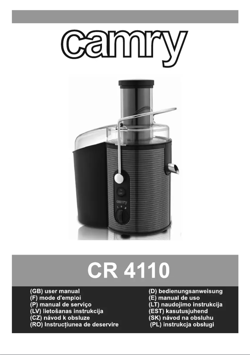 Page n°1 - Manuel utilisateur Camry CR 4110