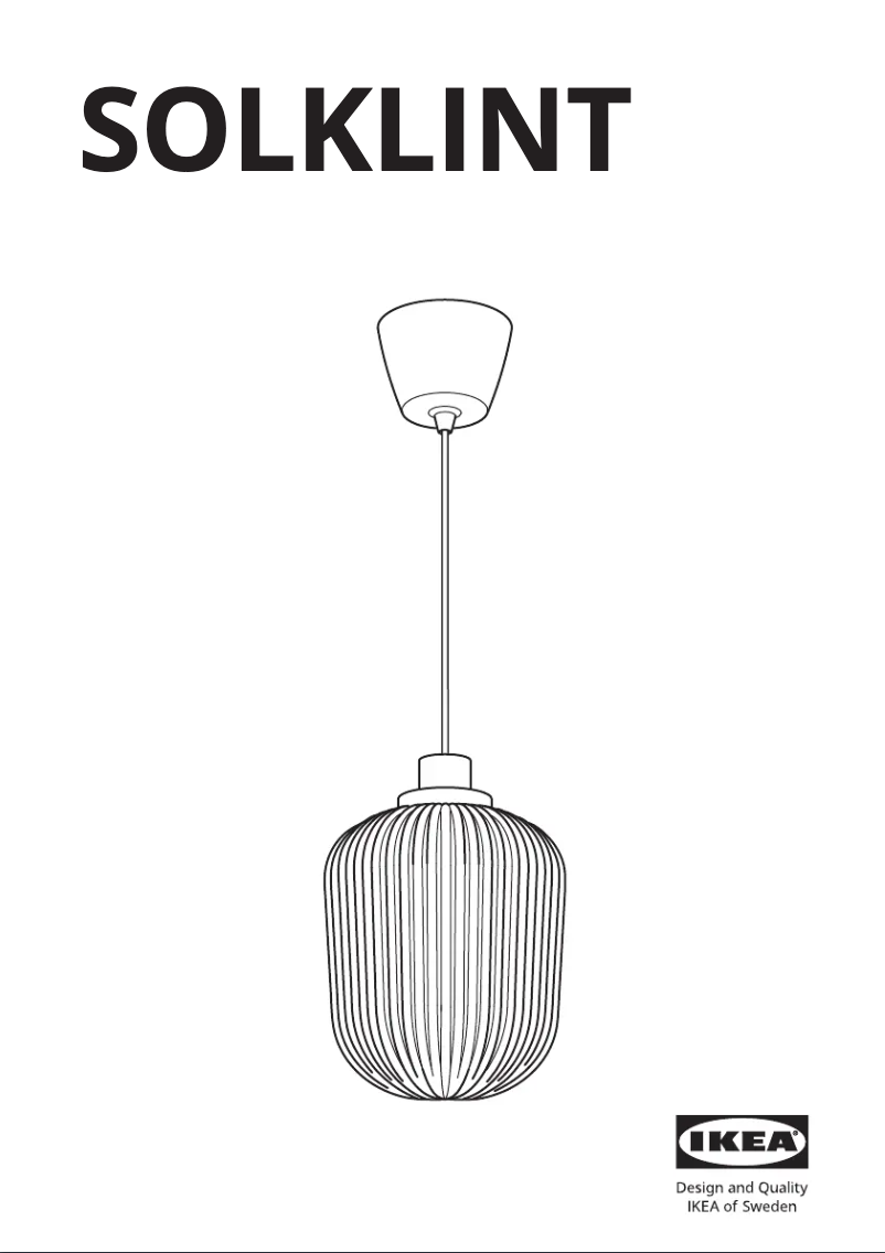 Page 1 de la notice Manuel utilisateur Ikea SOLKLINT 904.640.95