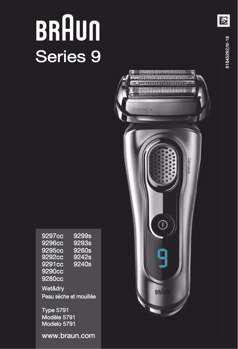 Page 1 de la notice Manuel utilisateur Braun Series 9 9295cc