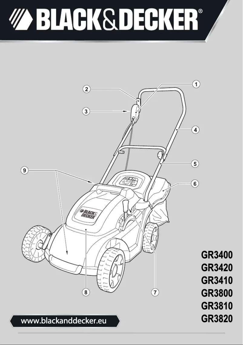 Page 1 de la notice Manuel utilisateur Black & Decker GR3810 Type 1