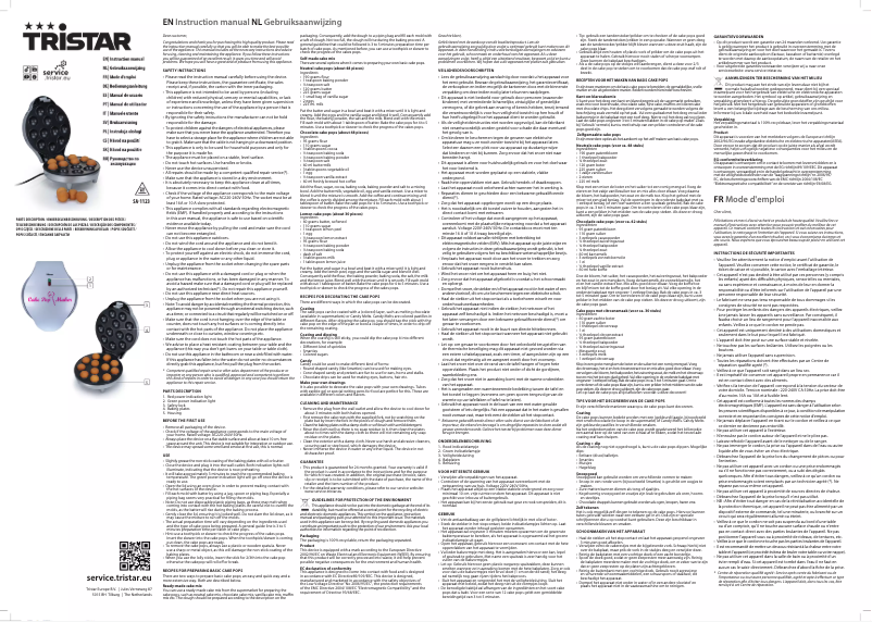 Page 1 de la notice Manuel utilisateur TriStar SA-1123