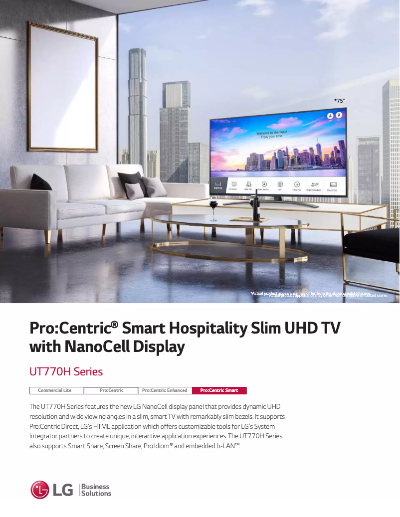 Page 1 de la notice Manuel utilisateur LG 49UT770H