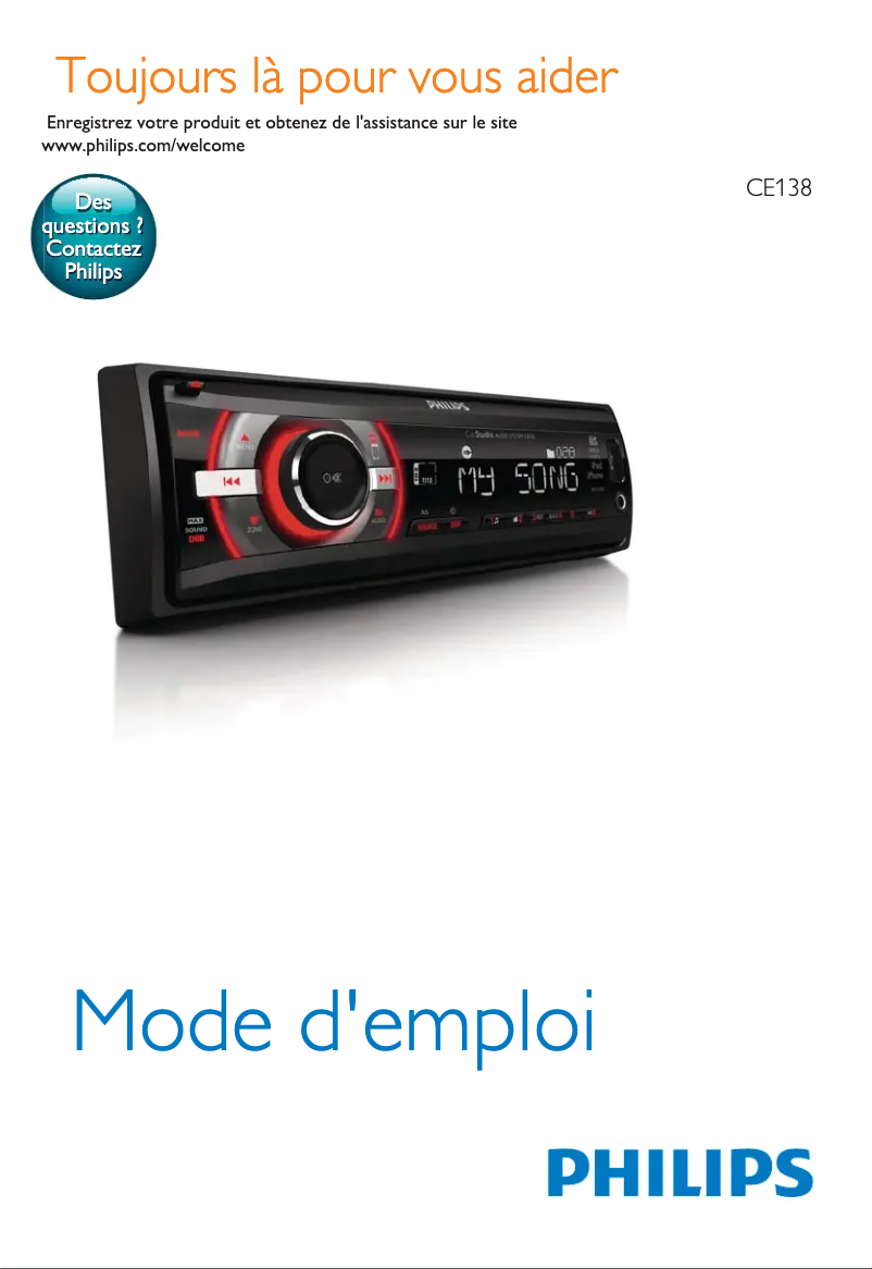 Image de la première page du manuel de l'appareil CarStudio CE138