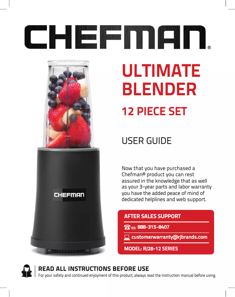 Page n°1 - Manuel utilisateur Chefman RJ28-12