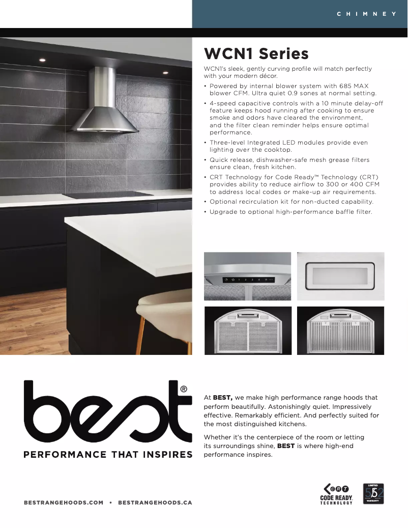 Page n°1 - Fiche technique Best WCN1306SS